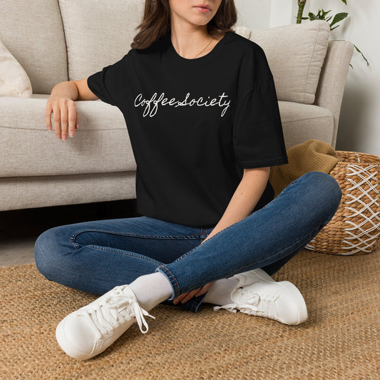 Coffee Society T‑Shirt – Script Logo Tee for Coffee Lovers & Café Lifestyle