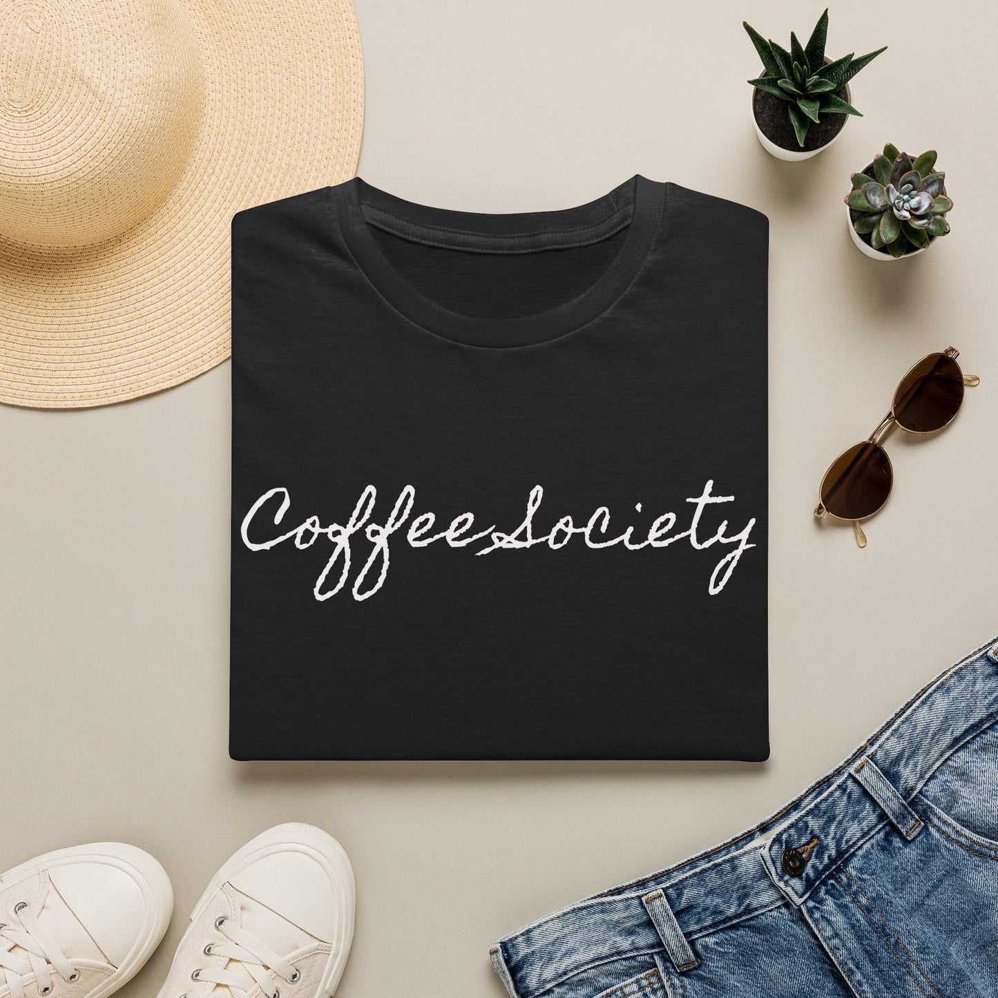 Coffee Society T‑Shirt – Script Logo Tee for Coffee Lovers & Café Lifestyle